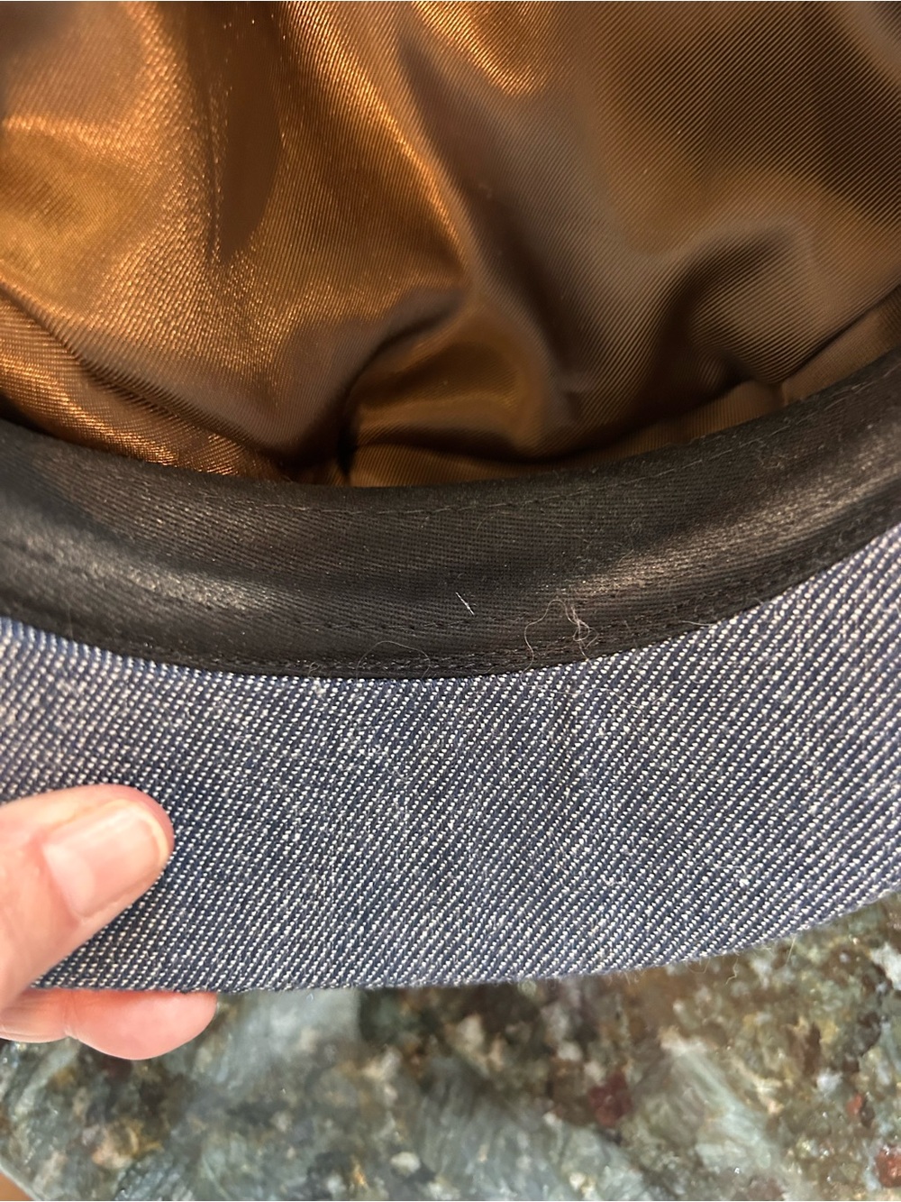 Brixton Cotton/Linen Blend Page Boy Baker Boy Cap. Denim look. 7 1/4. EUC. - Picture 6 of 8